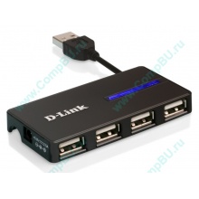 Карманный USB 2.0 концентратор D-Link DUB-104 в Орске, USB хаб DLink DUB104 (Орск)